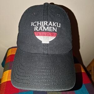Naruto Unisex Ichiraku Ramen Shop Washed Adjustable Baseball Hat - Black OSFM